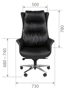 Офисное кресло CHAIRMAN 523, натуральная кожа/экокожа, черный